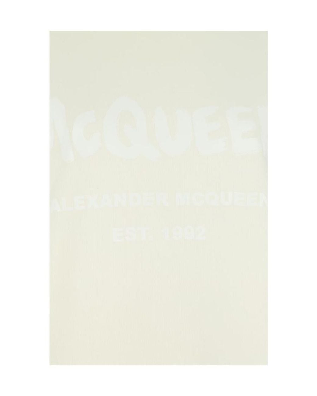 McQueen White Logo Printed Crewneck Sweatshirt