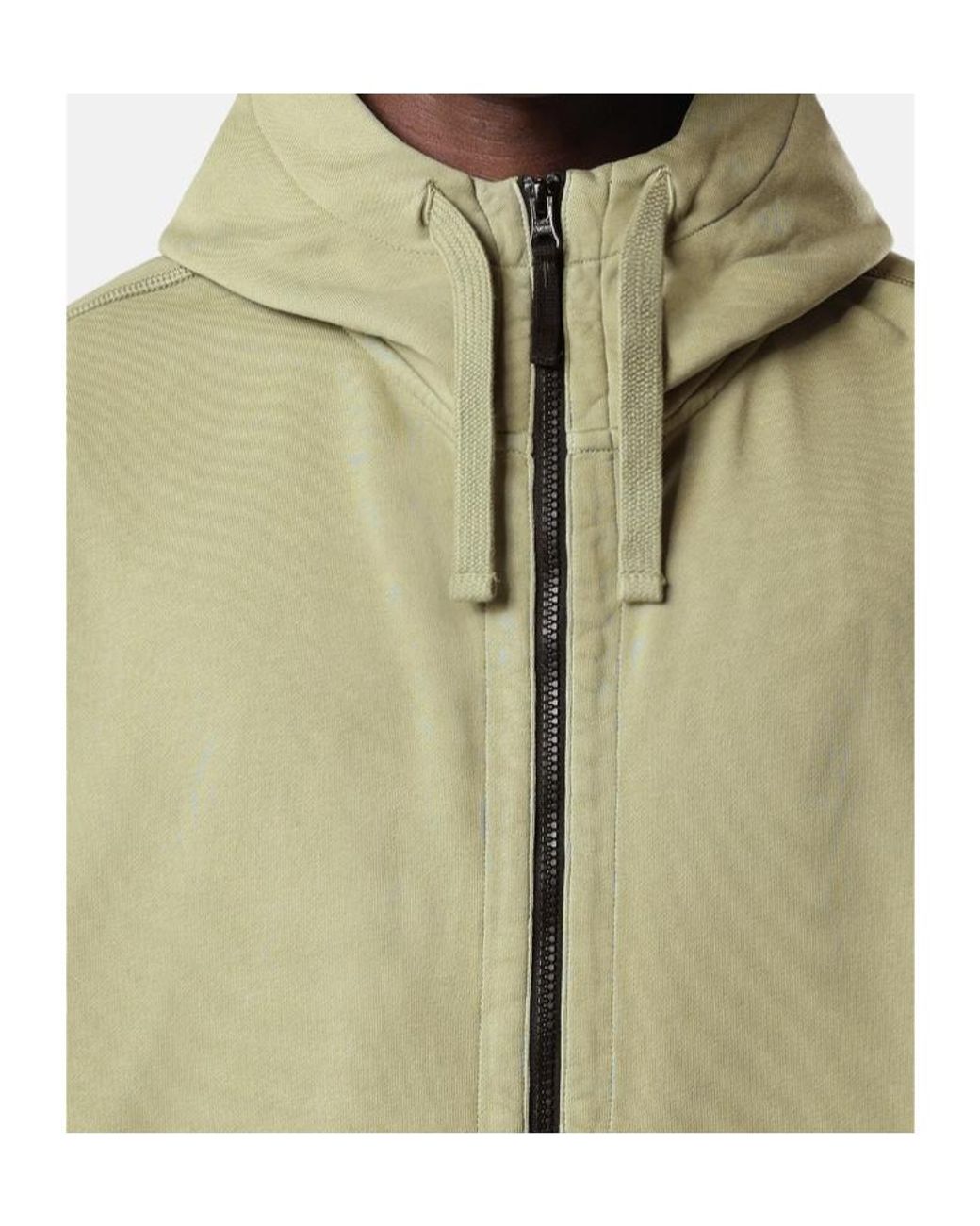 Stone Island Green Oversized-Fit Zip-Up Sweatshirt With 'Vertical Placement' Print for men