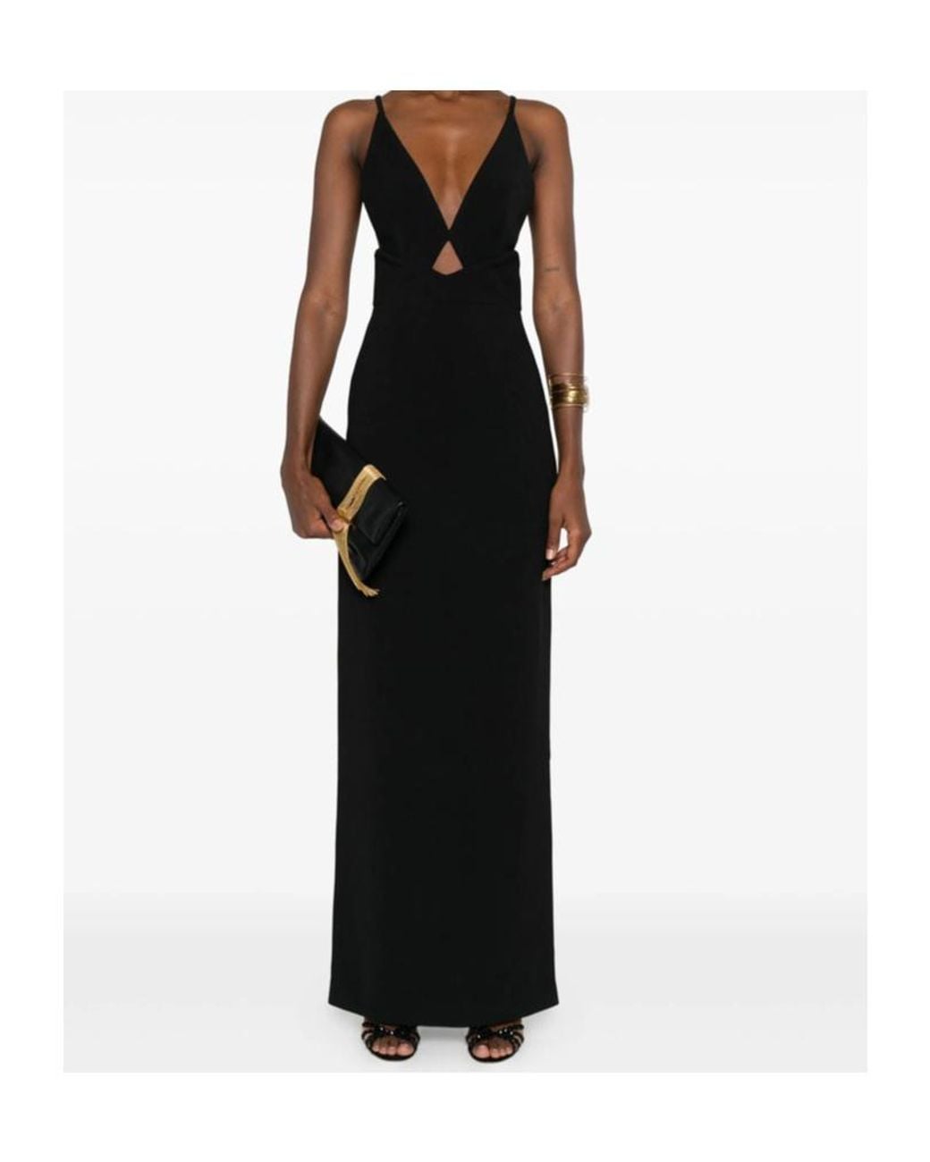Solace London Black Milly Midi Dress