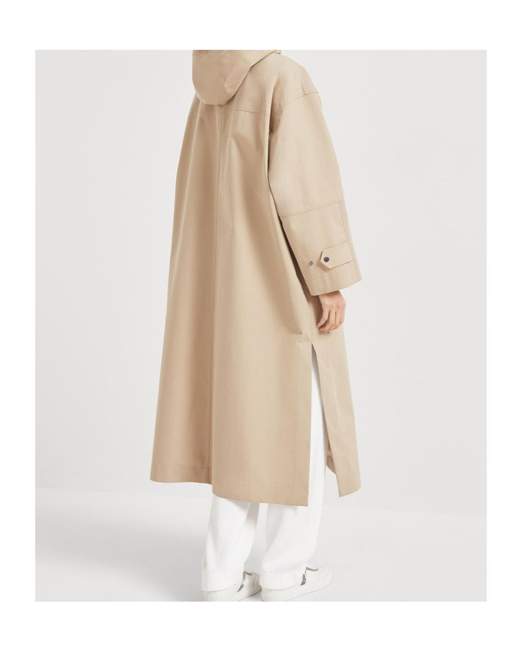 Brunello Cucinelli Natural Hooded Long Coat