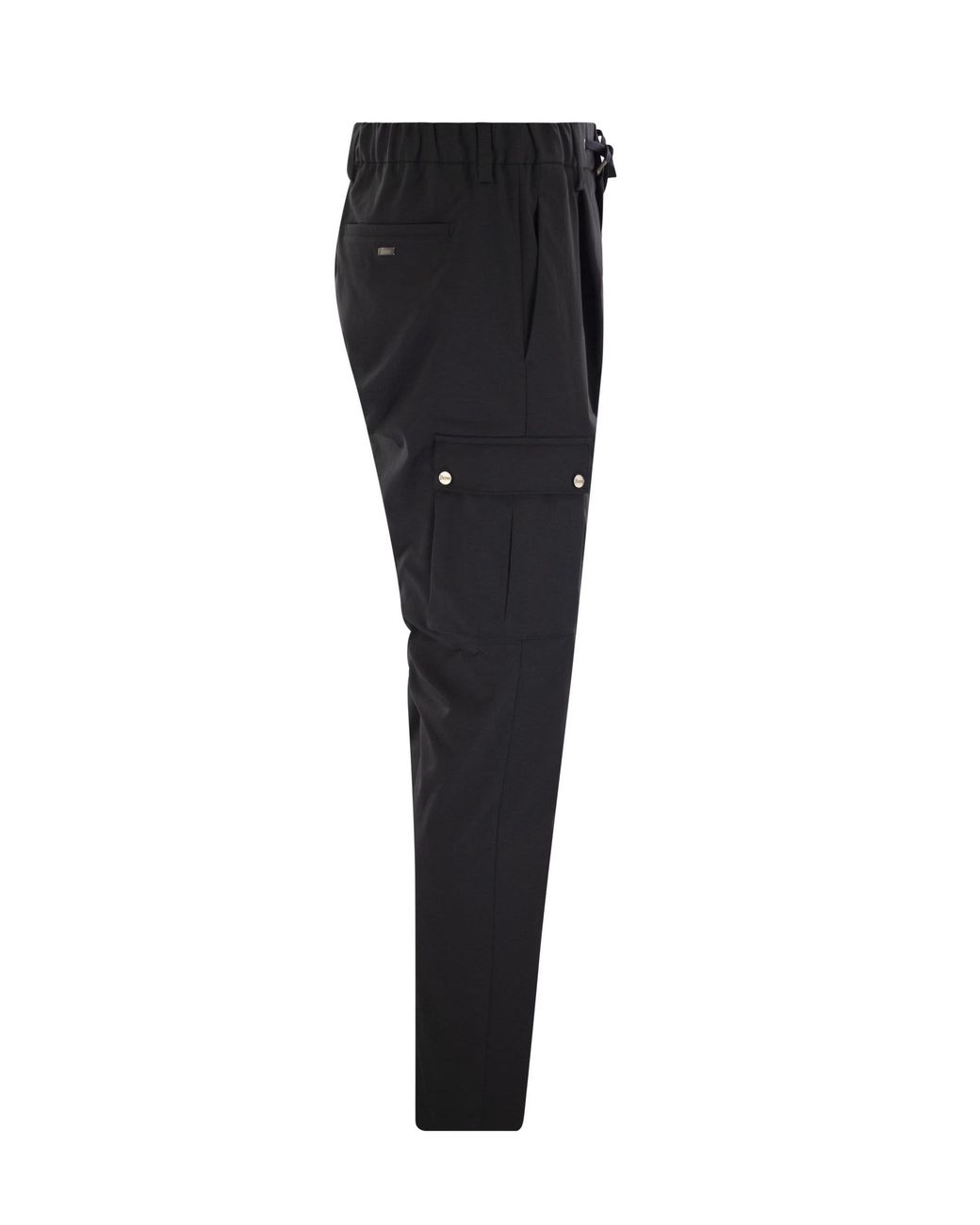 Herno Black Elastic Waist Casual Pants for men
