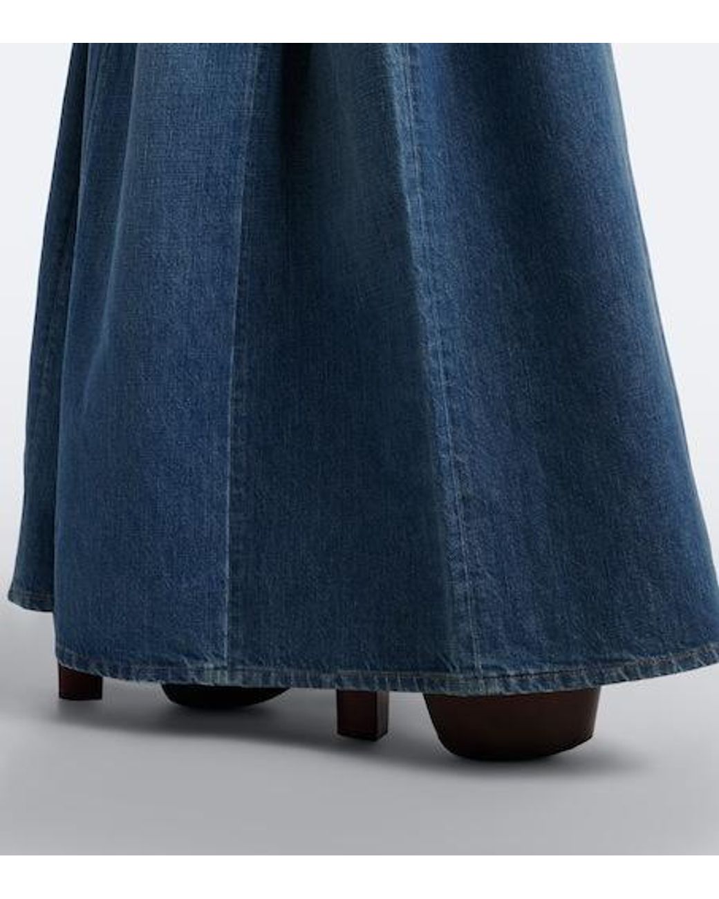 Chloé Blue Pleated Wide-Leg Jeans