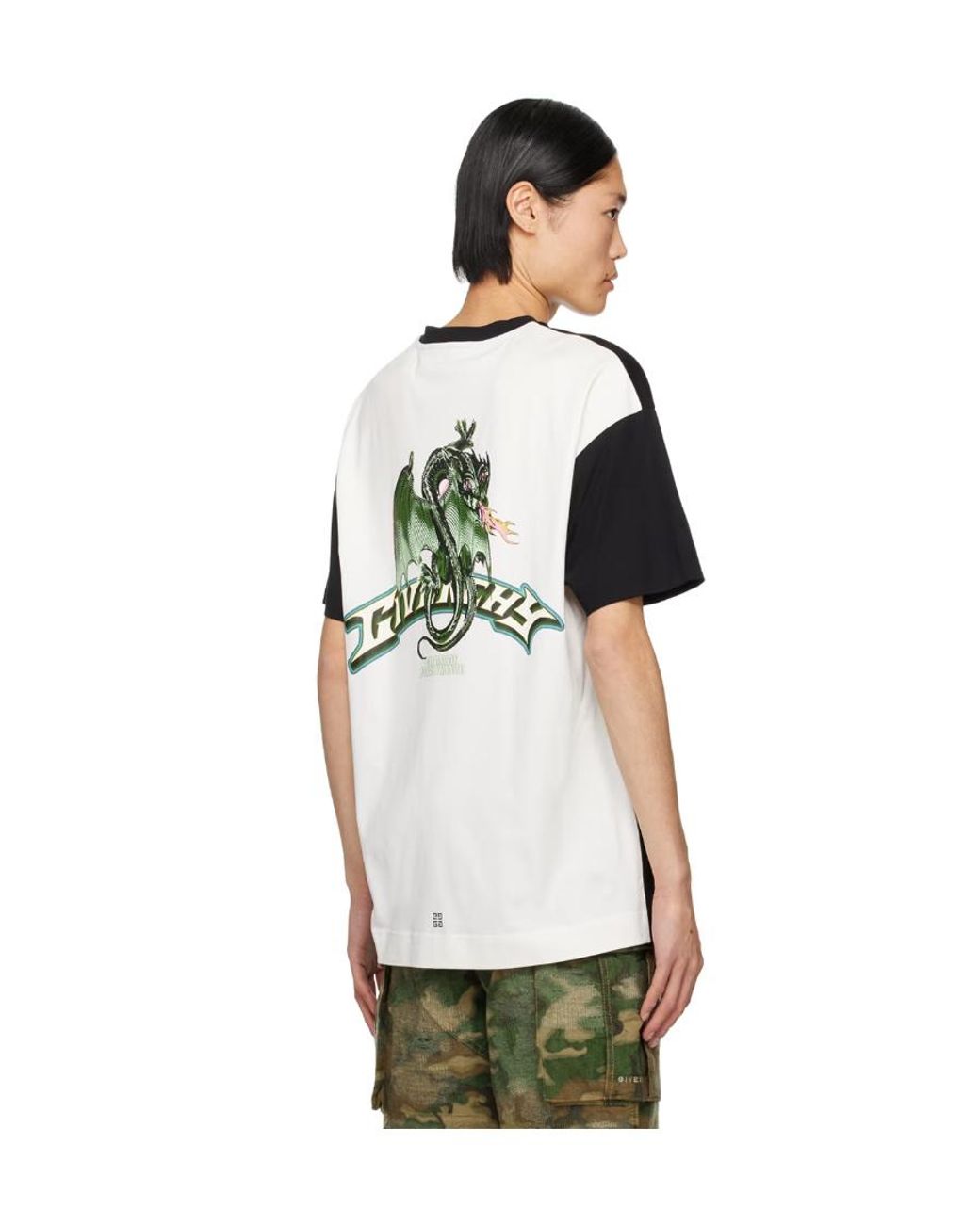 Givenchy Black Dragon Printed Crewneck T-Shirt for men