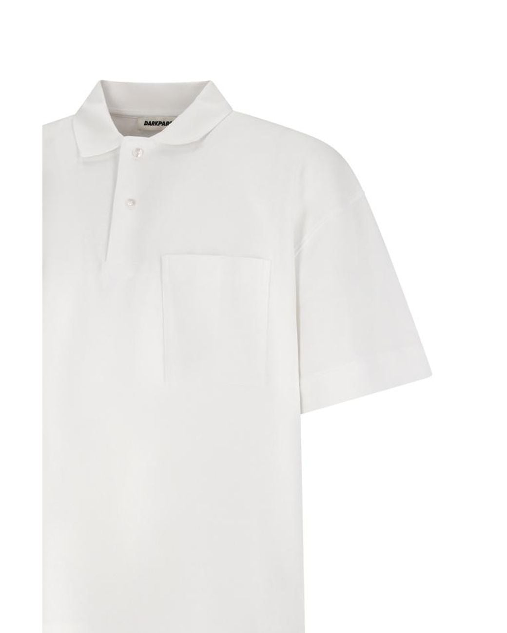 DARKPARK White Short-Sleeved Buttoned Polo Shirt for men