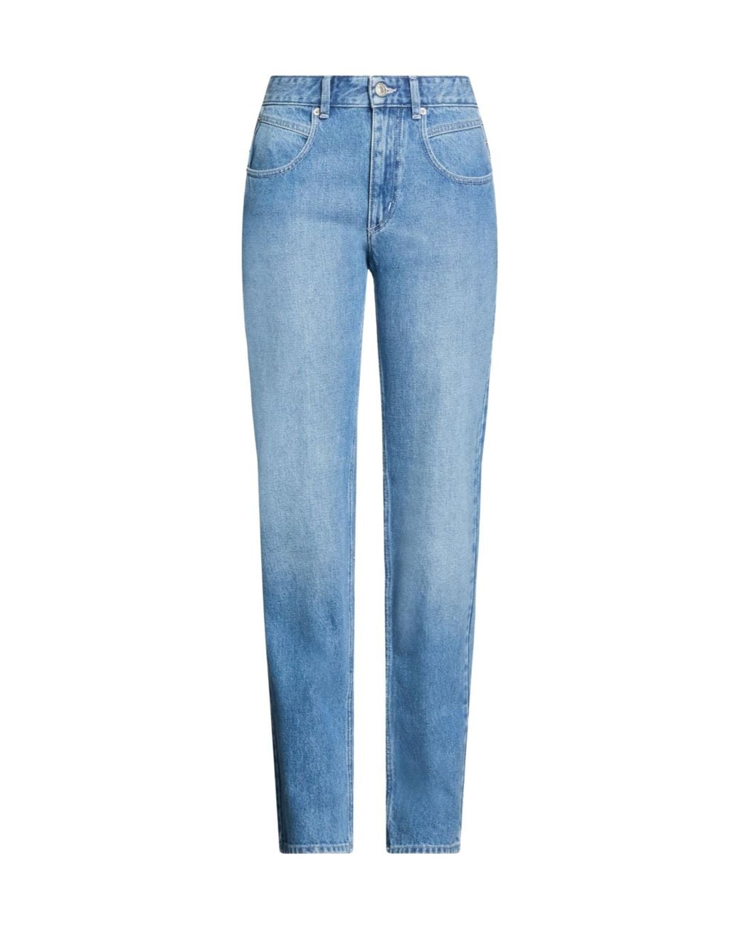 Isabel Marant Blue Minimalist Straight-Leg Jeans