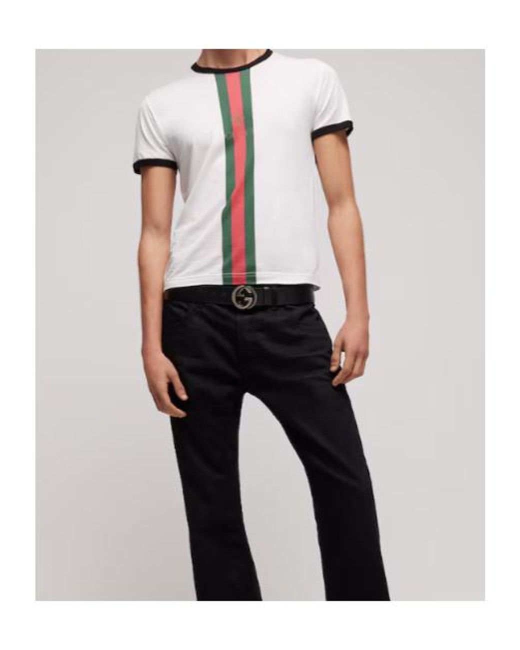Gucci White Cotton Jersey T-Shirt With Print for men