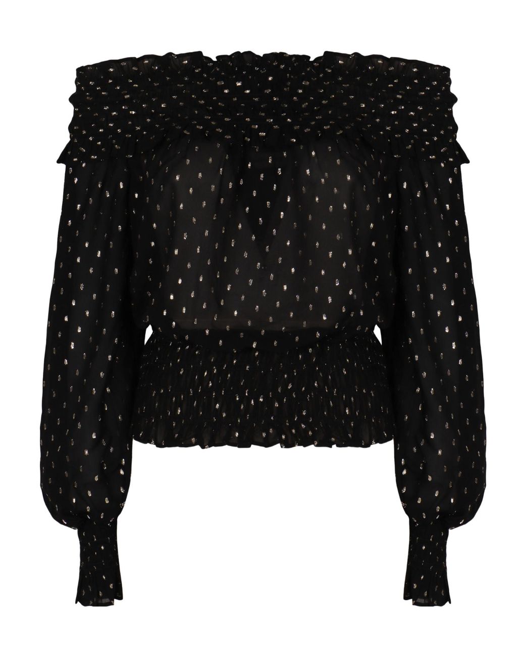 Self-Portrait Black Chiffon Top