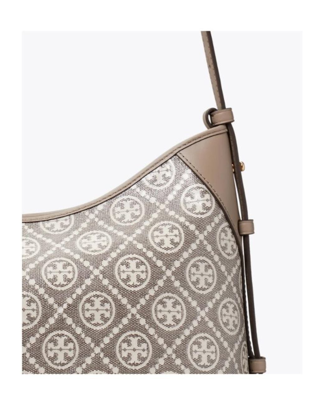 Tory Burch White T Monogram Jacquard Messenger Bag