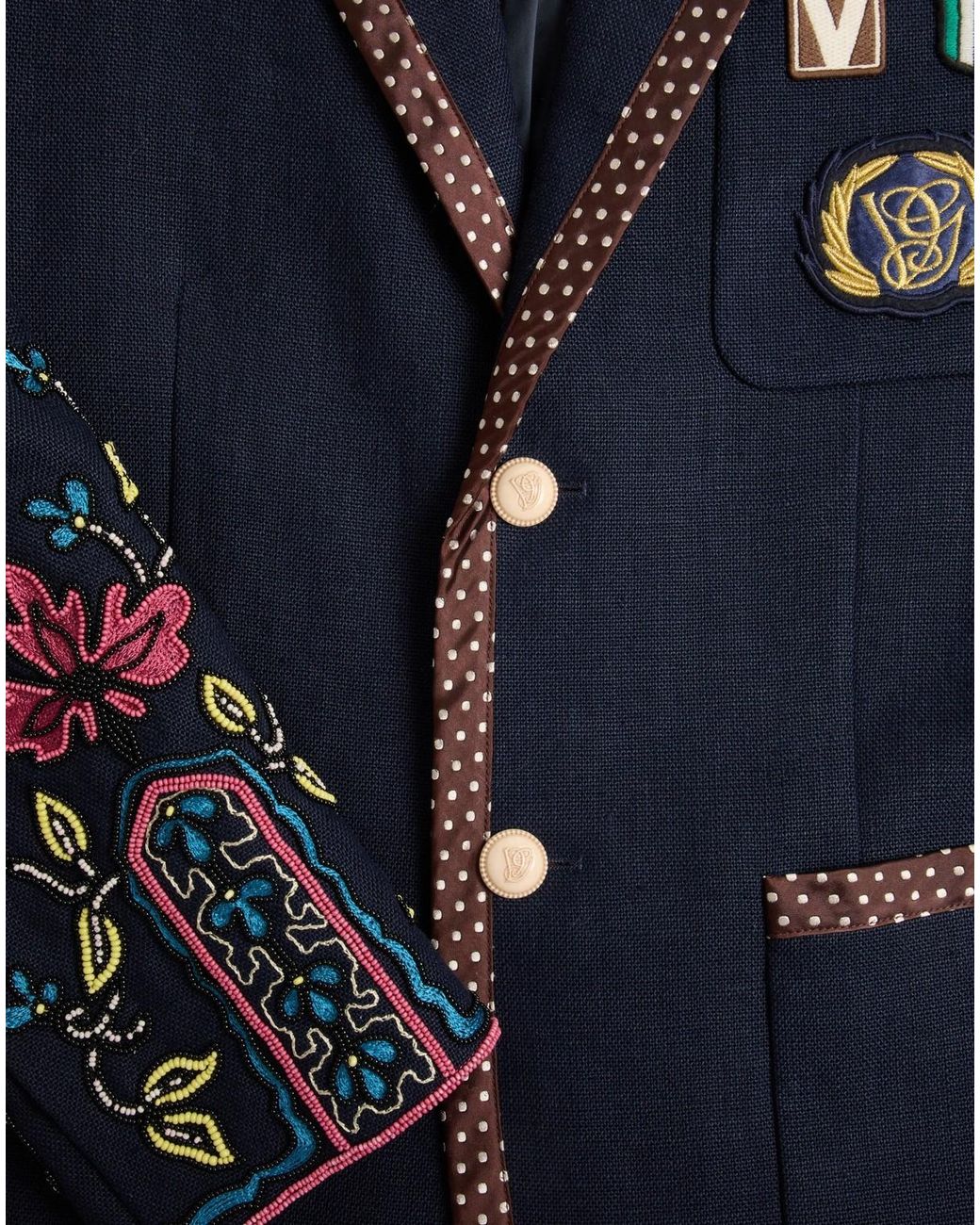 Valentino Blue Lapel Long-Sleeved Suit Jacket for men