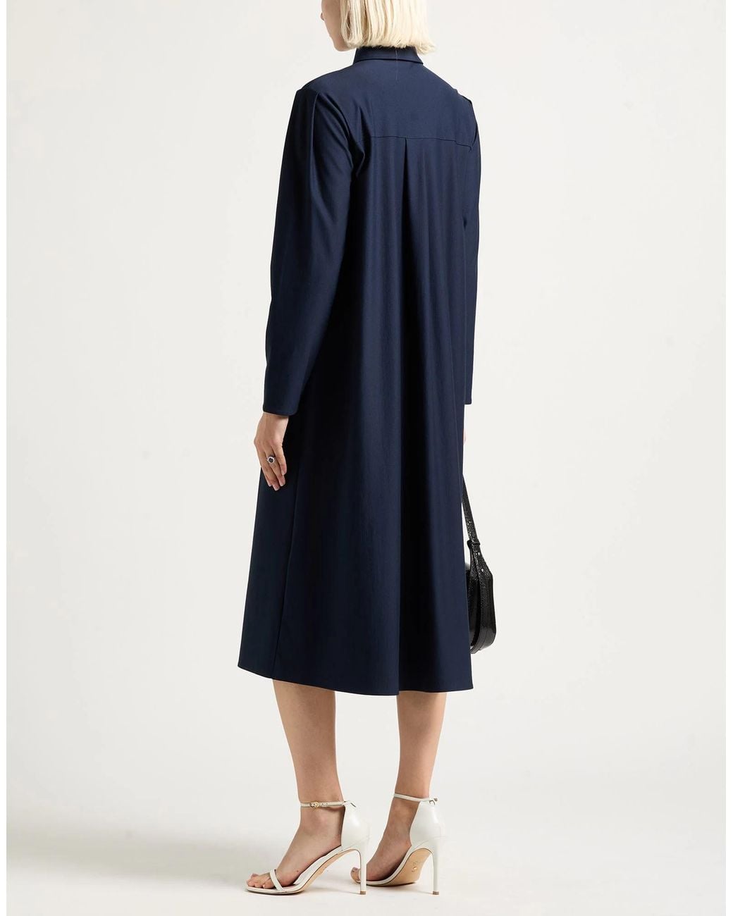 Max Mara Blue Minimalist Structured Shirt Dress