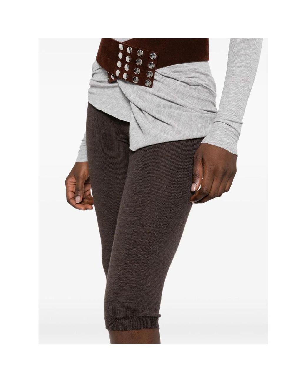 Paloma Wool Gray Ribbed-Waist Leggings