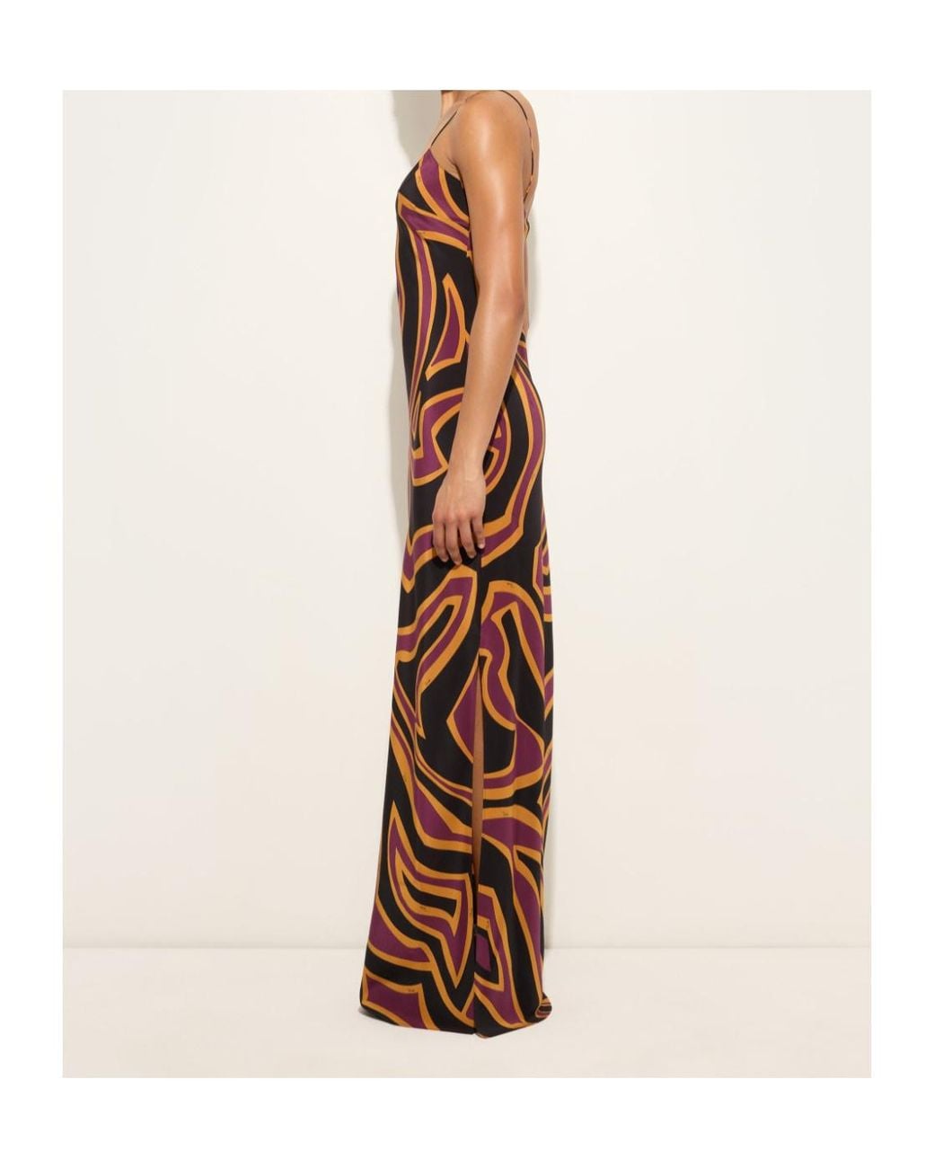 Emilio Pucci Brown Pucci Labirinto Print Crêpe De Chine Dress