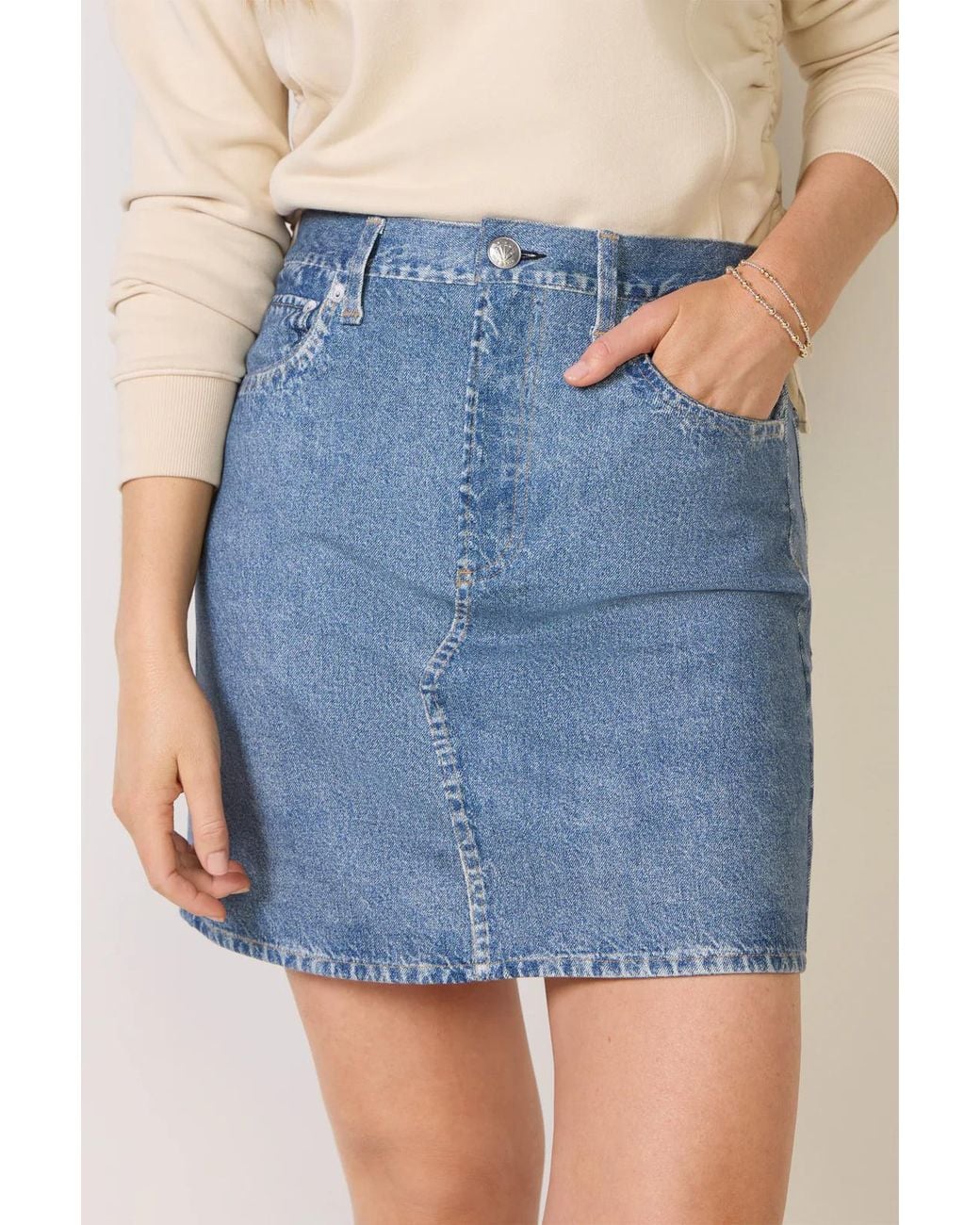 Rag & Bone Blue Miramar Ponte Mini Skirt