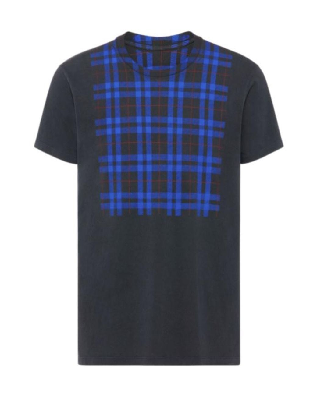 Maison Margiela Blue Checked Panel T-Shirt for men