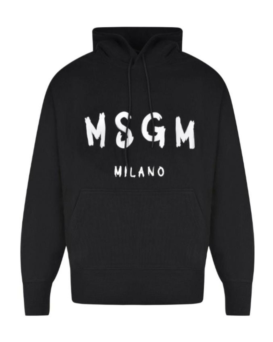 MSGM Blue Logo-Print Drawstring Hoodie for men