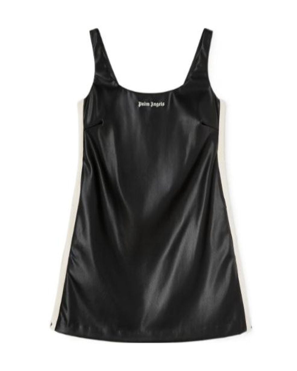 Palm Angels Black Logo Embroidered Sleeveless Mini Dress