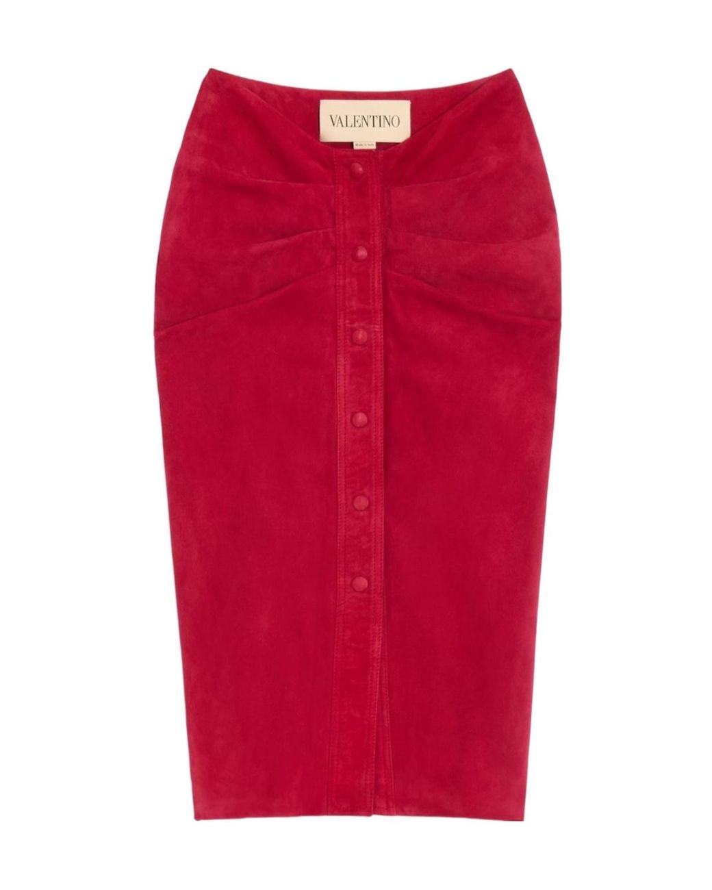Valentino Red Suede Skirt
