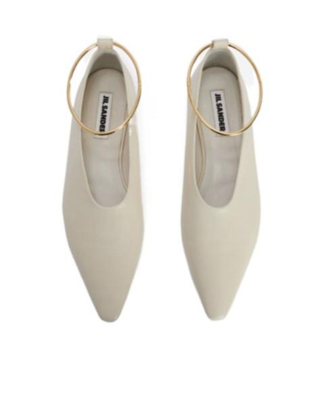 Jil Sander White Pointed Toe Ballerinas