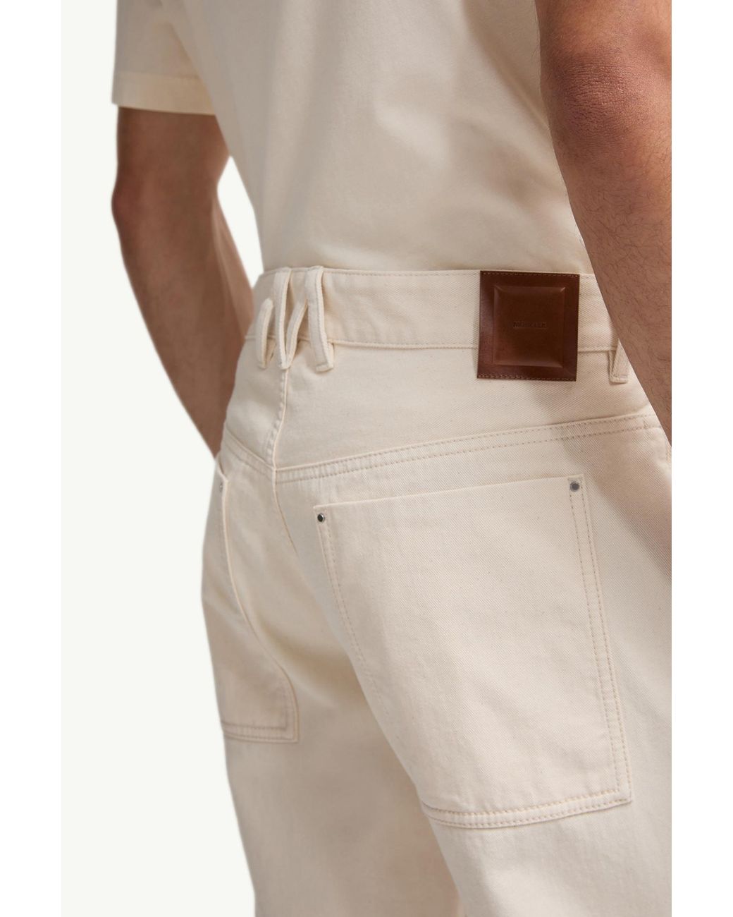 Moncler White Logo-Patch Jeans for men