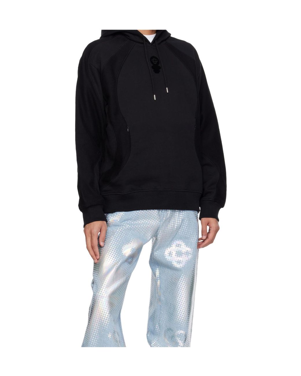 Casablanca Blue Logo-Embroidered Hoodie for men