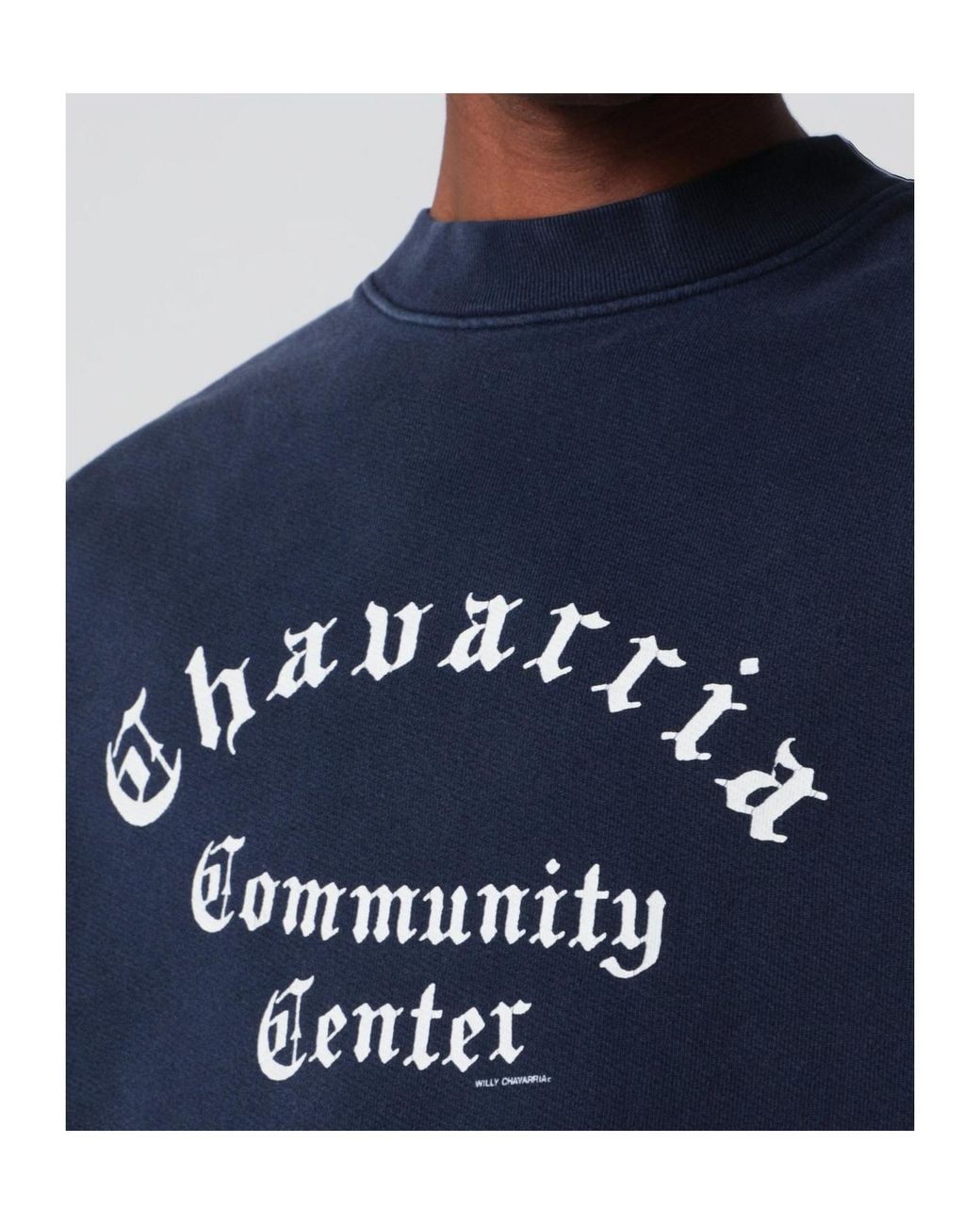 Willy Chavarria Blue Crew Neck Sweatshirt for men
