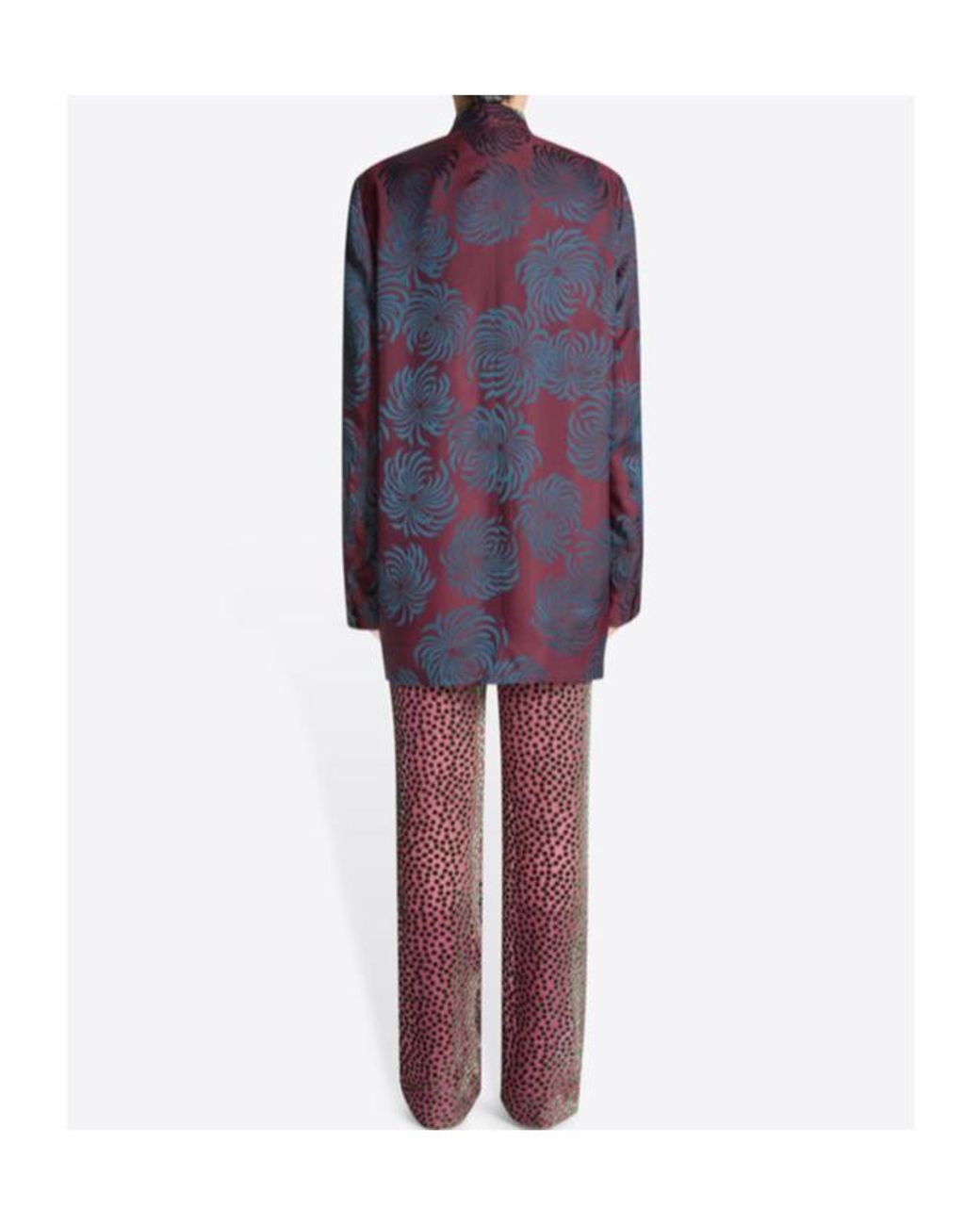 Dries Van Noten Purple Floral Printed Double-Breasted Blazer