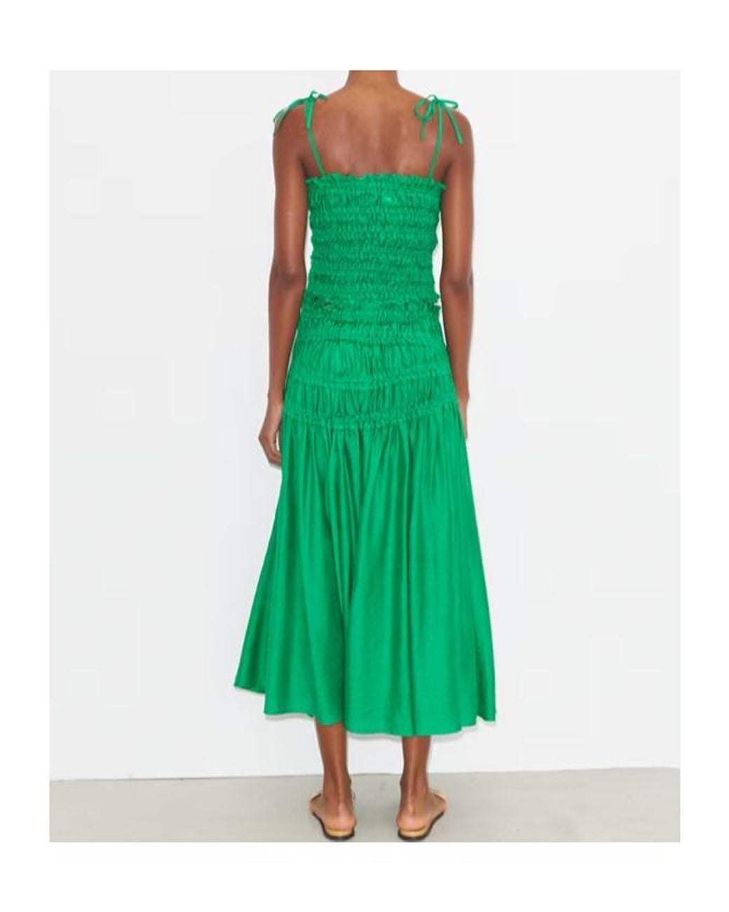 Tory Burch Green Ruched Strap Top