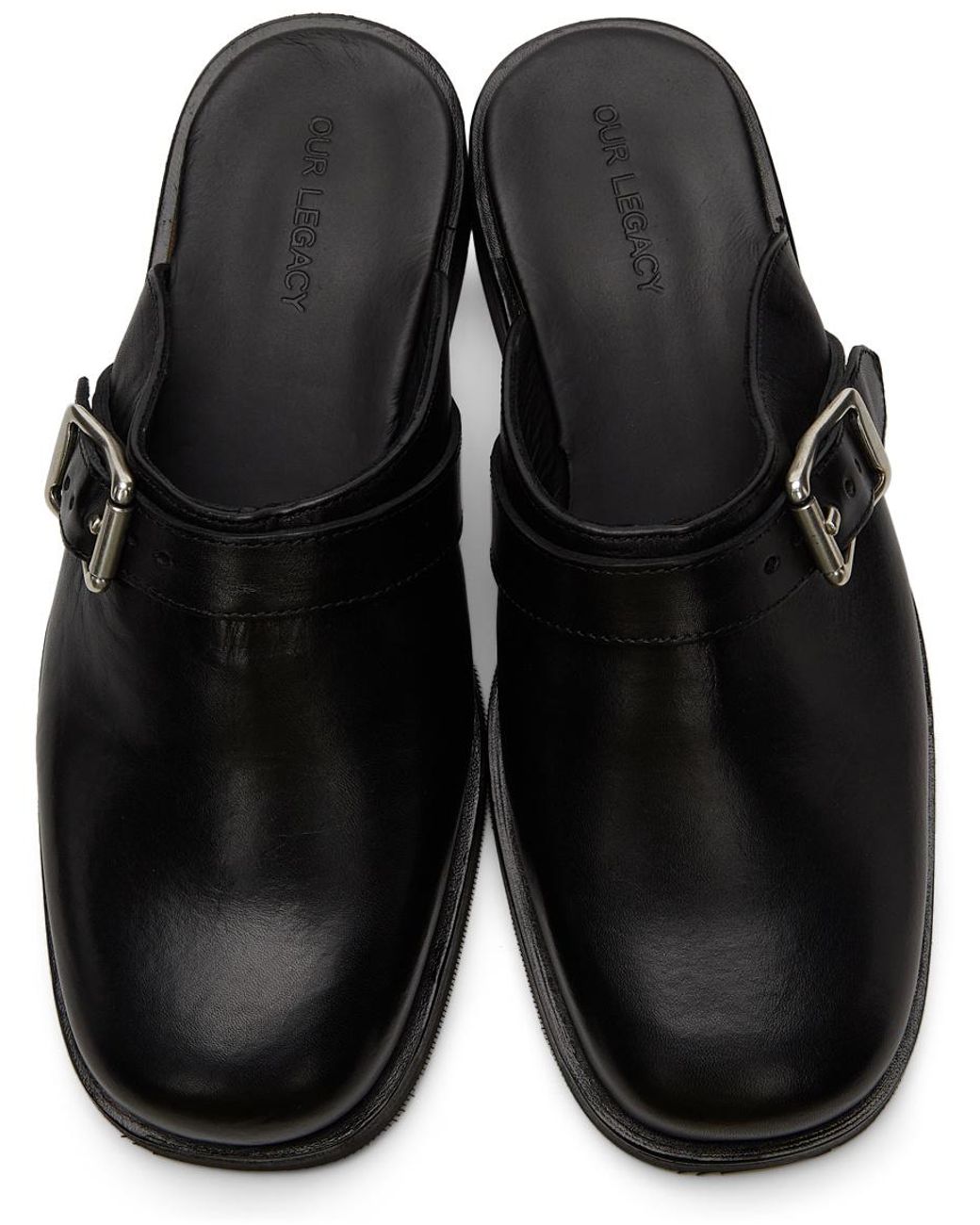 Our Legacy Black Camion Buckle Detailed Mules for men