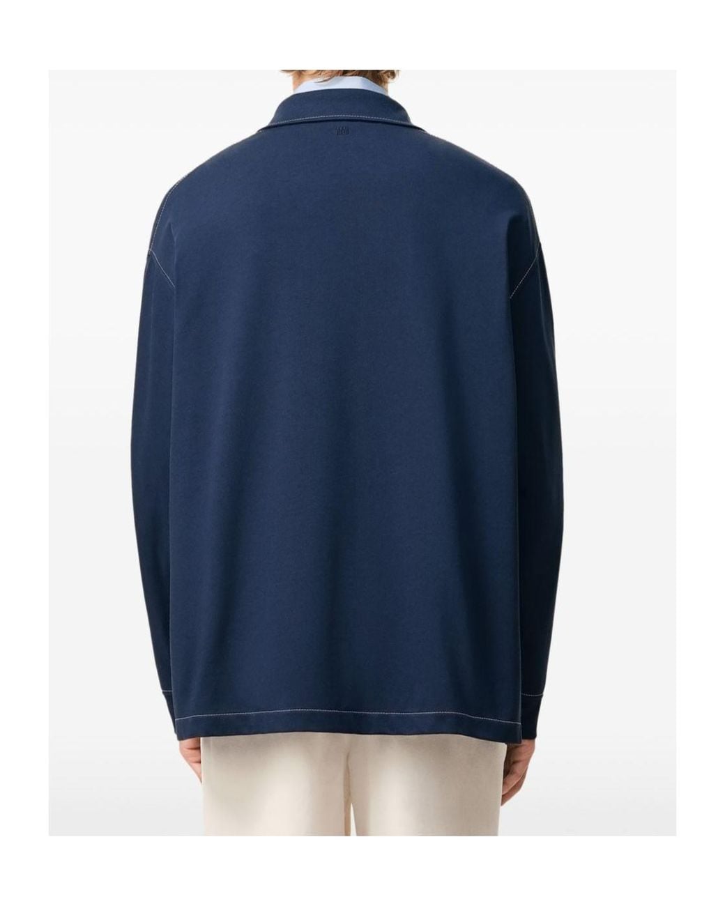 AMI Blue Ami Ami De Coeur Oversized Polo Shirt for men