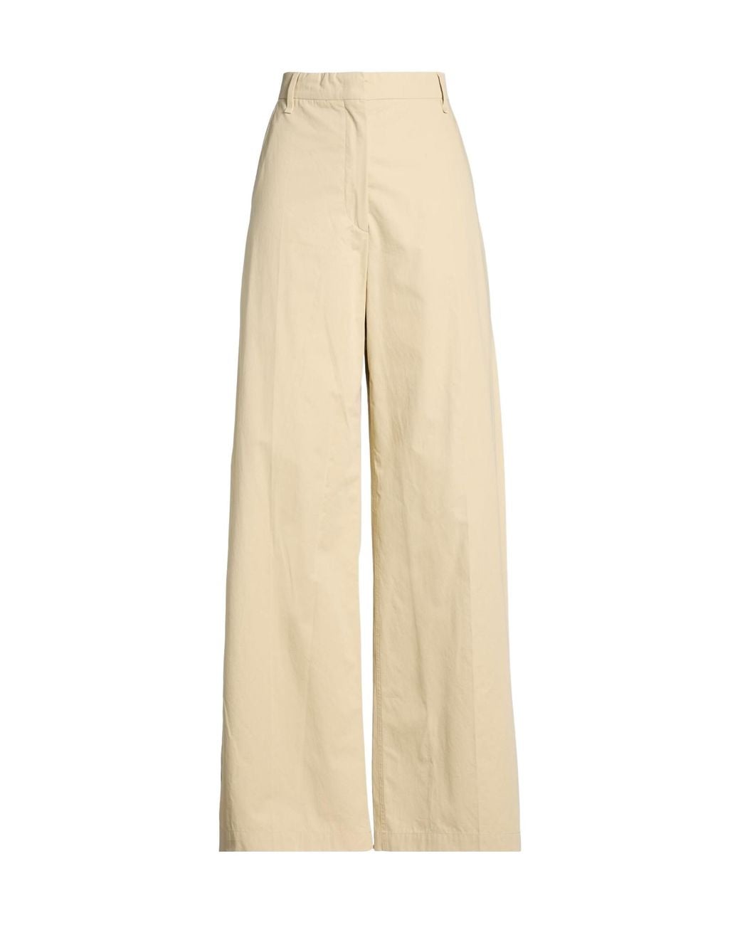 Sportmax Natural Plain Colour Casual Trousers