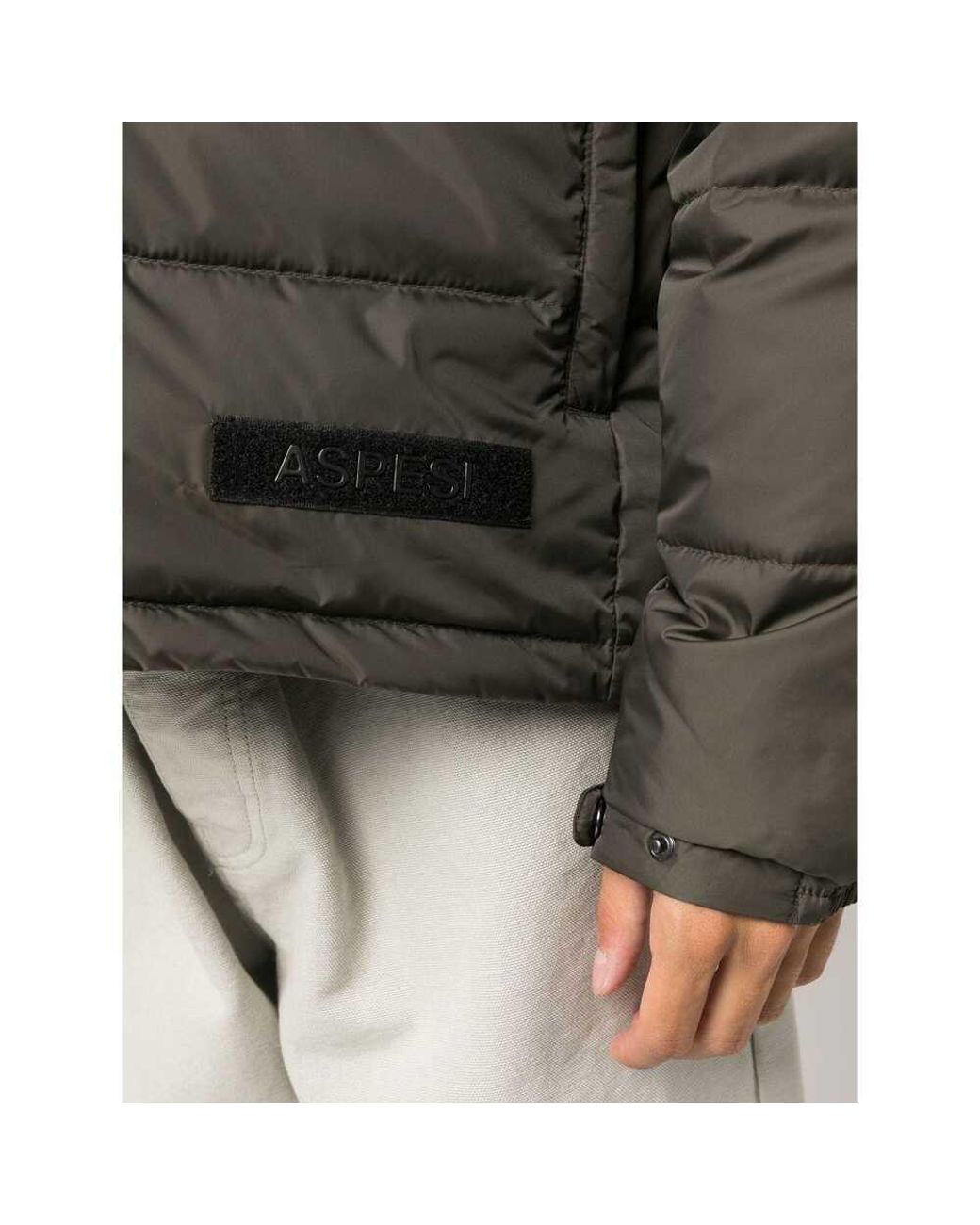 Aspesi Green Logo Patch Padded Jacket for men