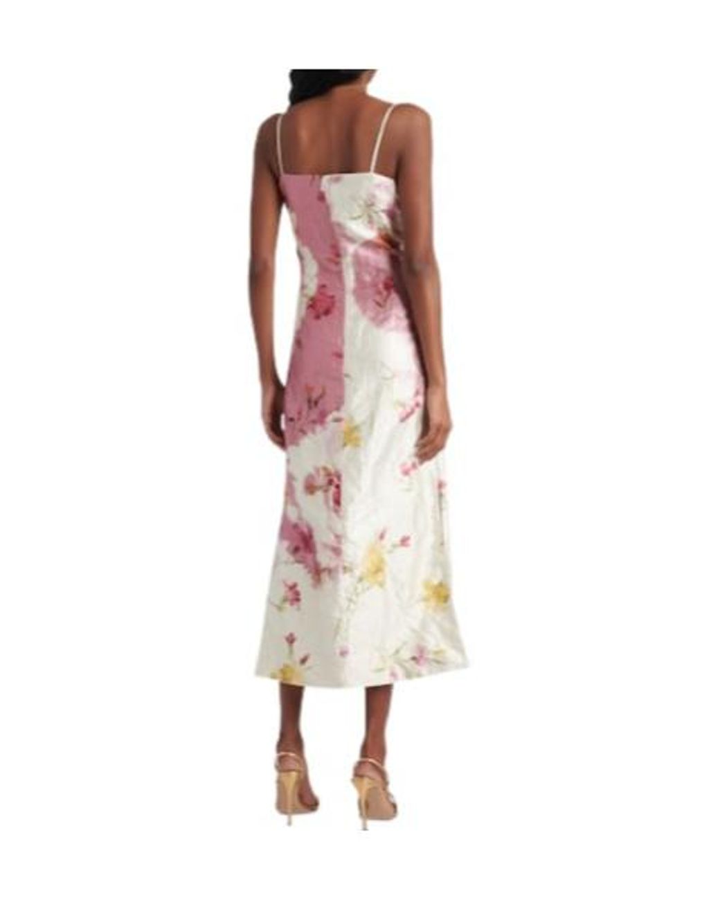 Erdem Pink Floral Gathered Midi Dress