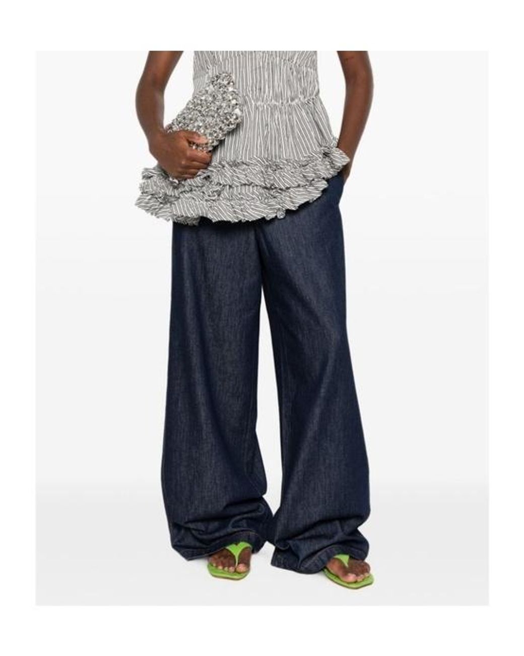 Dries Van Noten Blue Wide-Leg Jeans