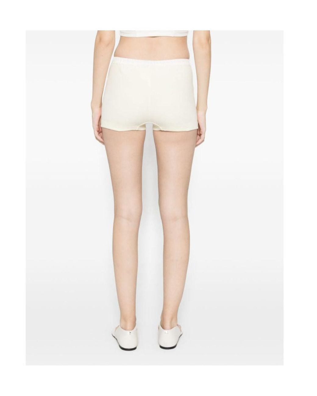 Entire studios White Ribbed Lounge Shorts