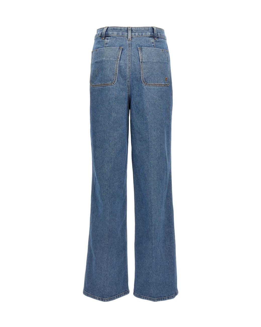 Philosophy Di Lorenzo Serafini Blue Wide-Leg Pleated Jeans