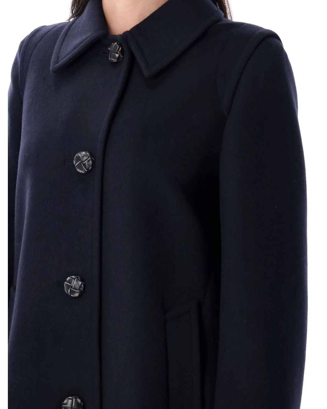 Prada Blue Single-Brested Long Sleeved Coat