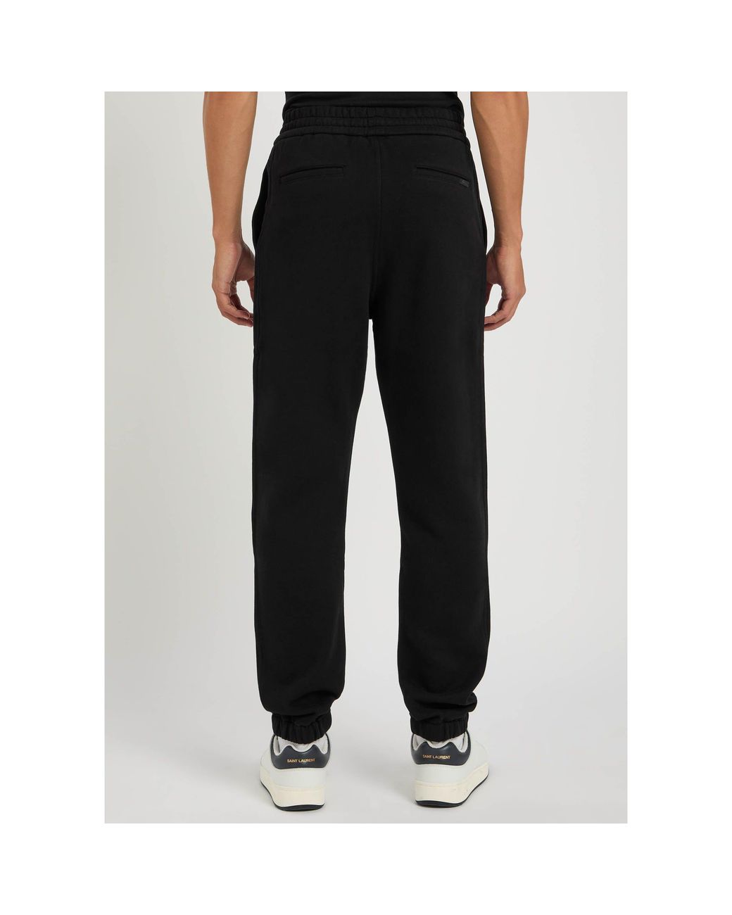 Saint Laurent Black Simple Cotton Sportswear Pants for men