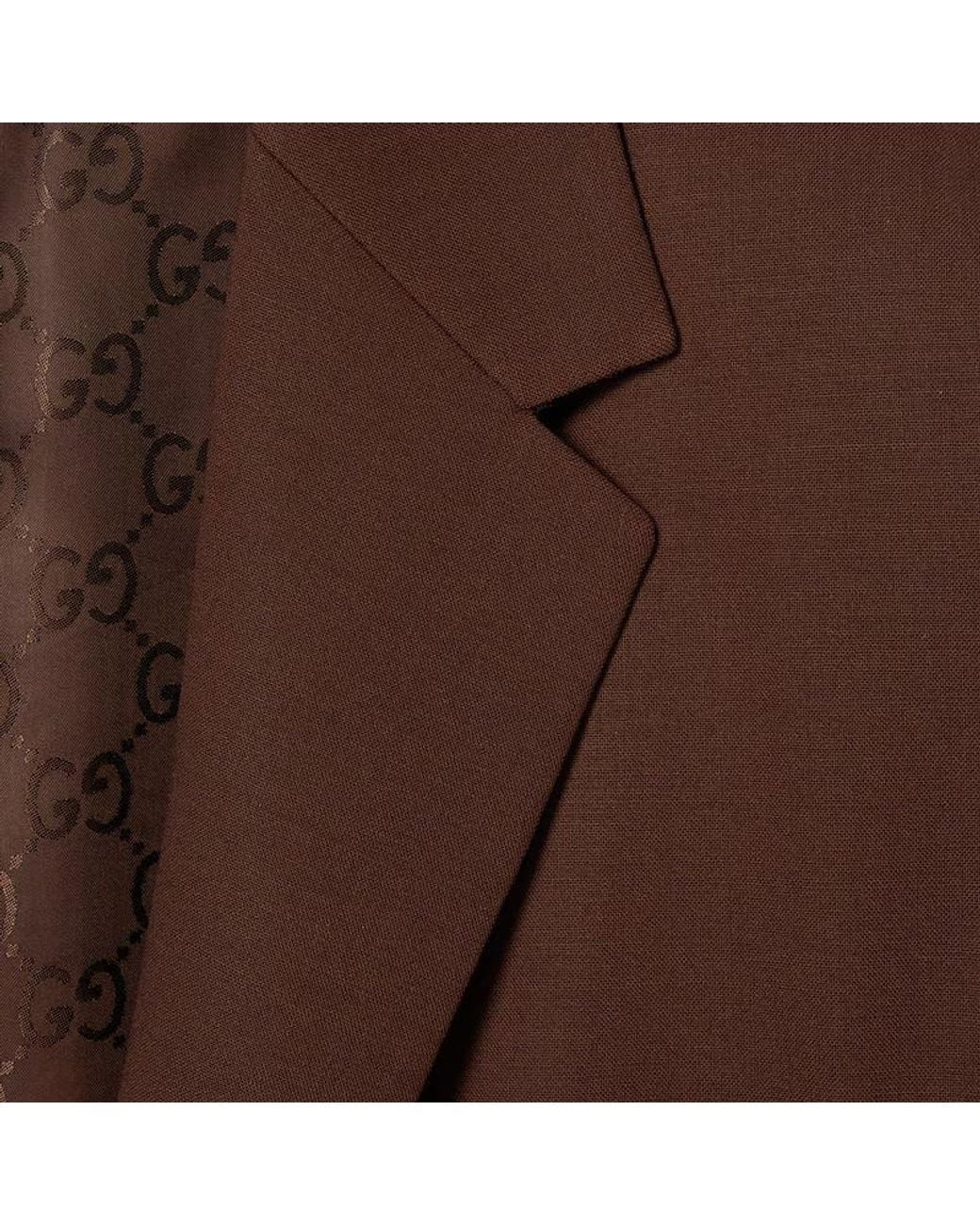 Gucci Brown Single-Breasted Wool-Blend Blazer