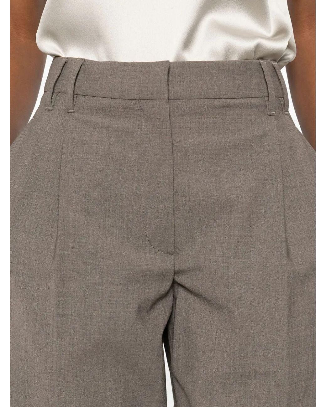 Brunello Cucinelli Gray Straight-Leg Pants