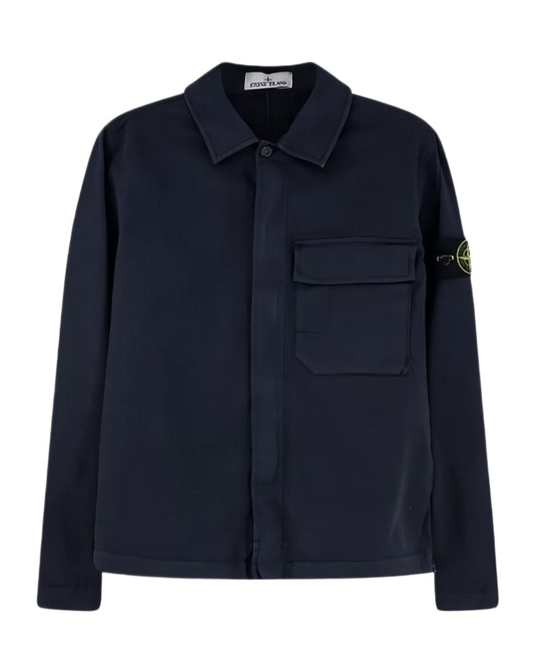 Stone Island Blue Compass Badge Overshirt for men