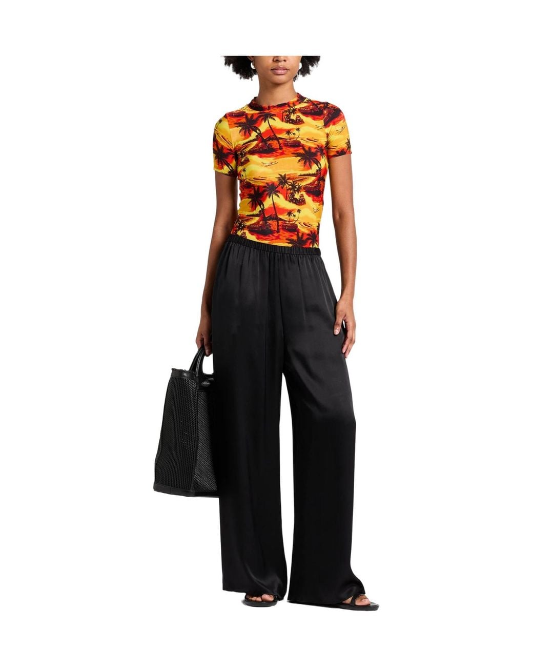 Balenciaga Orange Short-Sleeved Printed T-Shirt