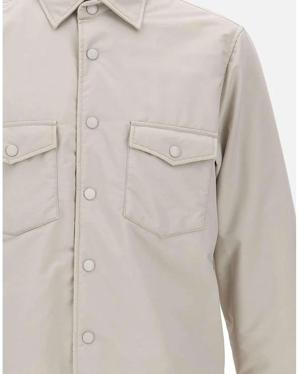 Eleventy White Snap-Button Shirt Jacket for men