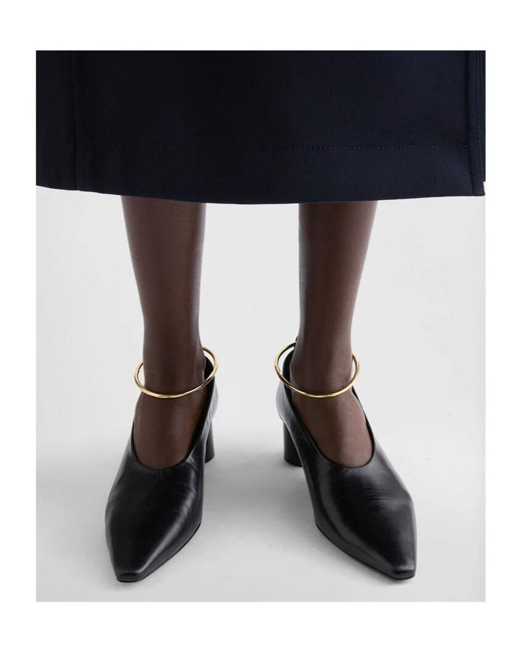 Jil Sander Black Ring Detachable-Metal Pumps