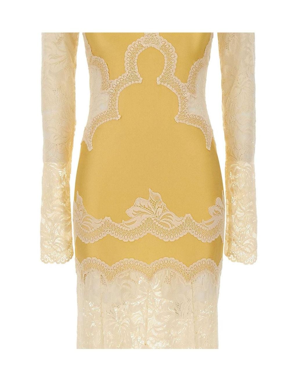 Rabanne Metallic Rabanne Lace Panel Maxi Dress