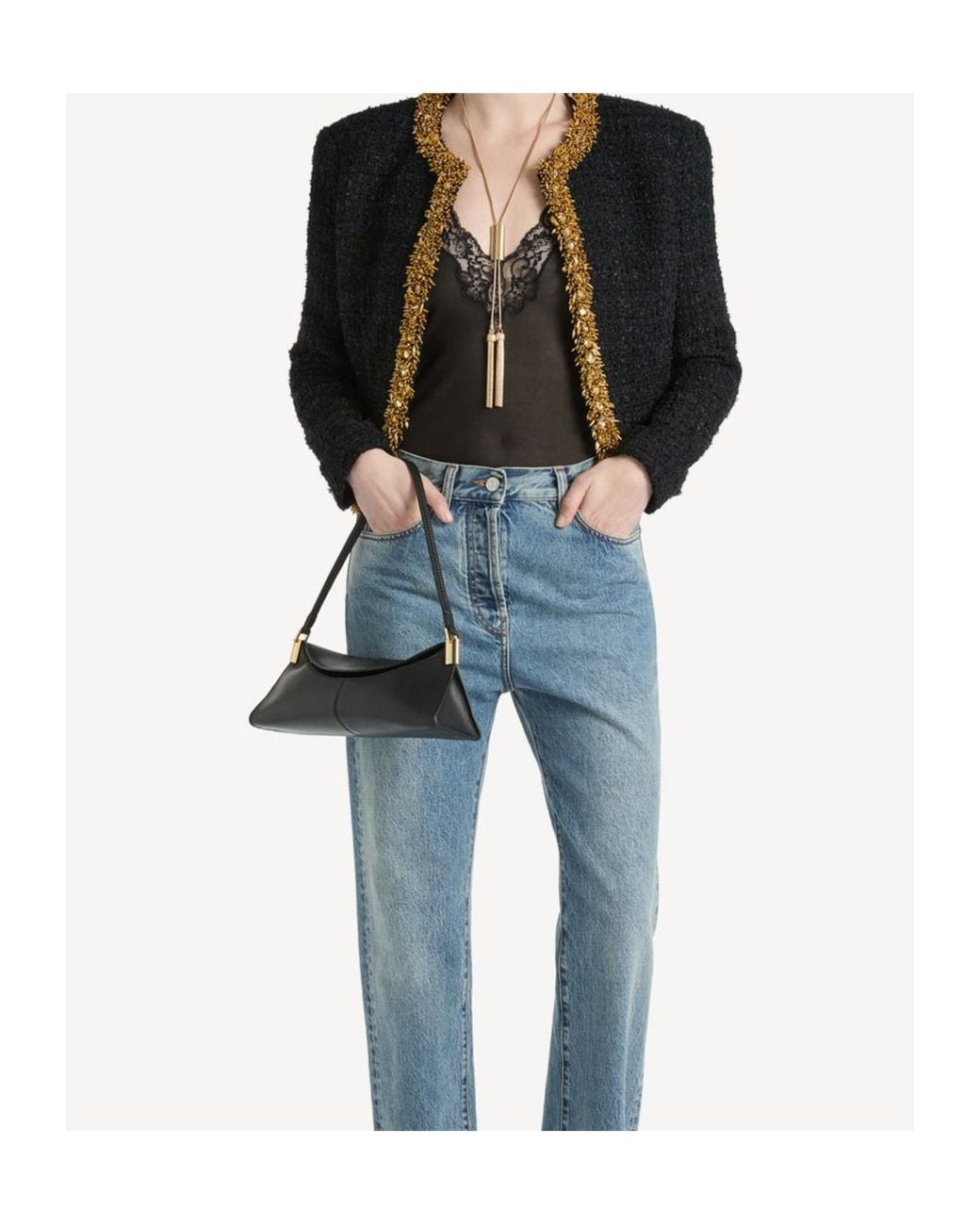 Balmain Black Small Leather 64-83 Shoulder Bag