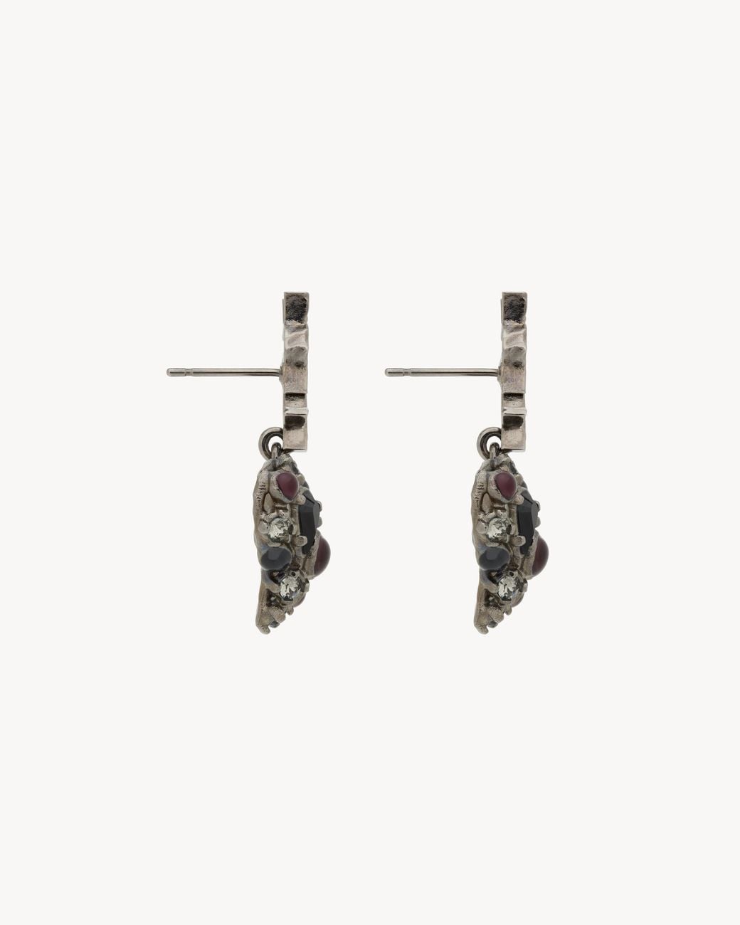 Saint Laurent Metallic Cassandre Heart-Shaped Earrings