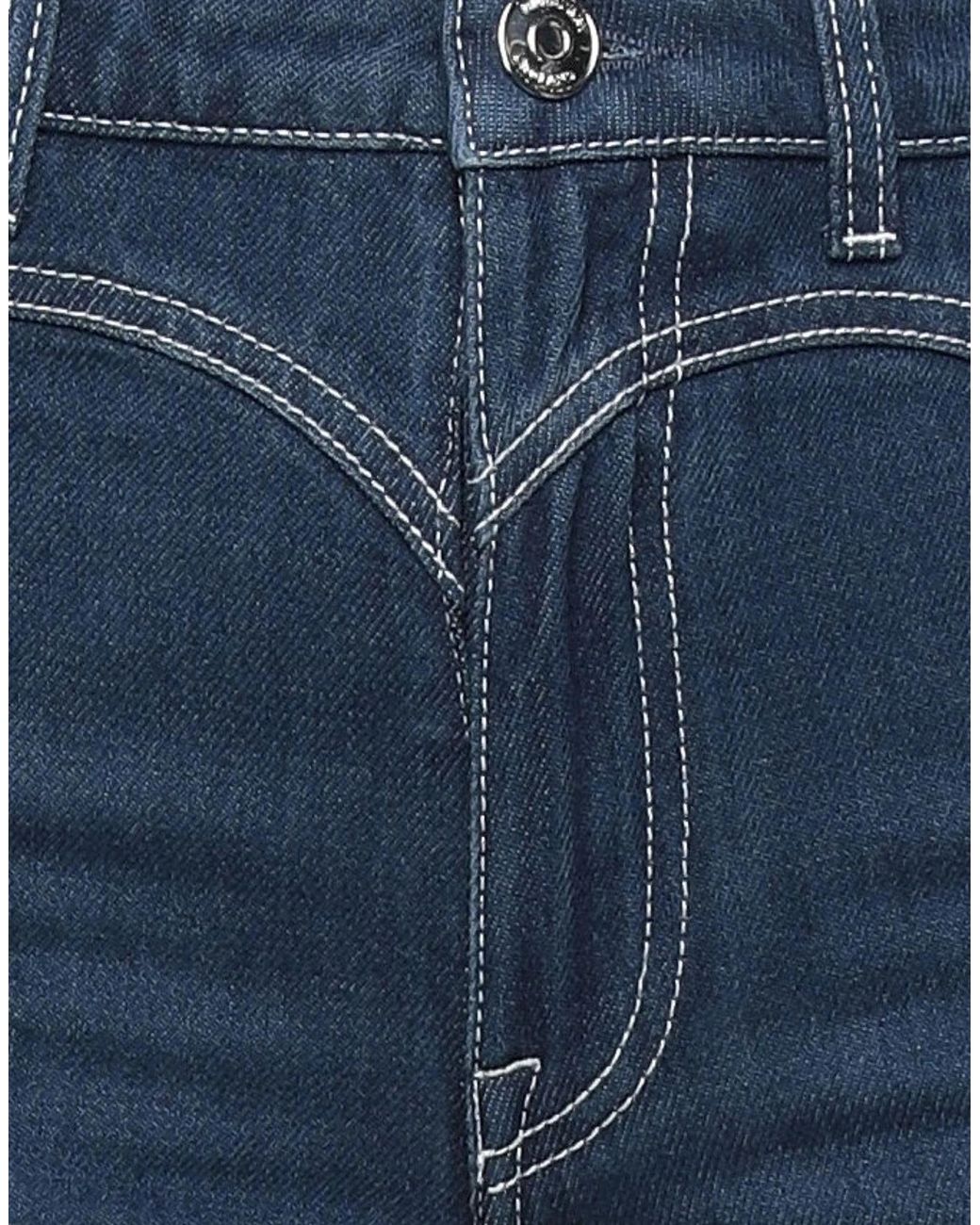 Burberry Blue Solid Color Straight Leg Pants