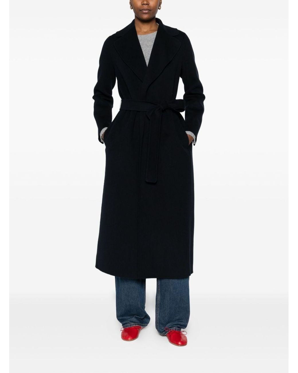 Max Mara Blue 'S Anna Belted Long Coat