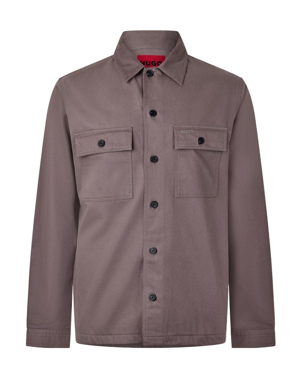 Boss Brown Long Sleeve Overshirt for men