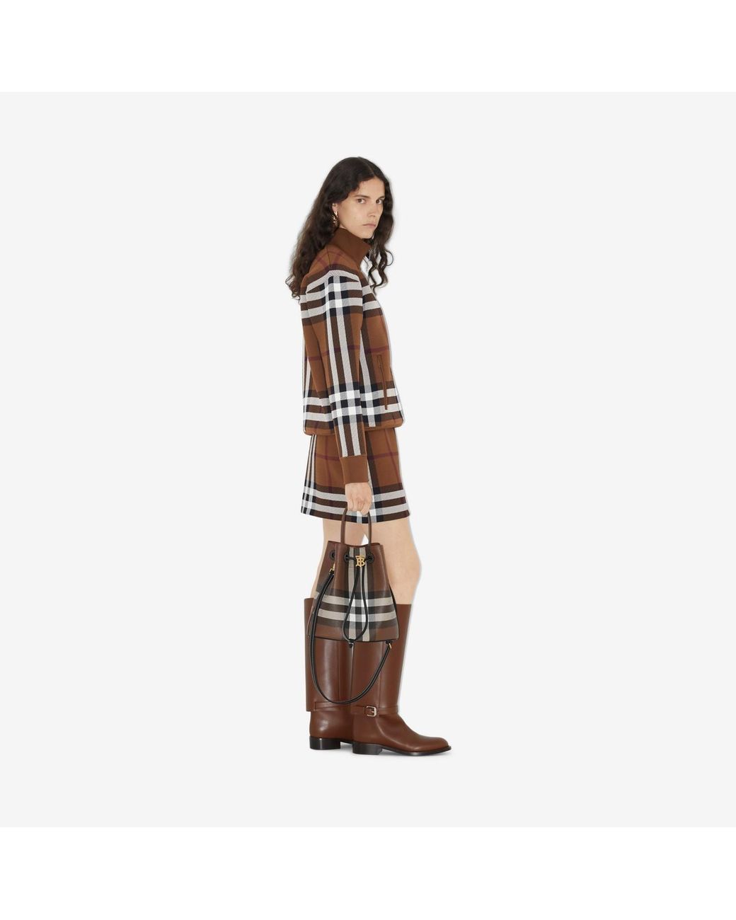 Burberry Brown Vintage-Check A-Line Skirt
